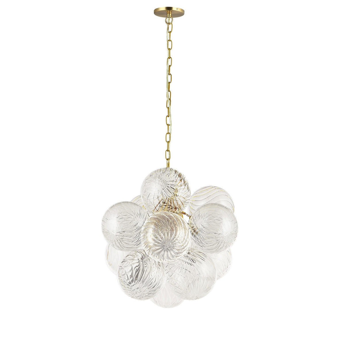 Lustre Charlize 13 1/2", Transparent / Laiton vieilli – vue 2