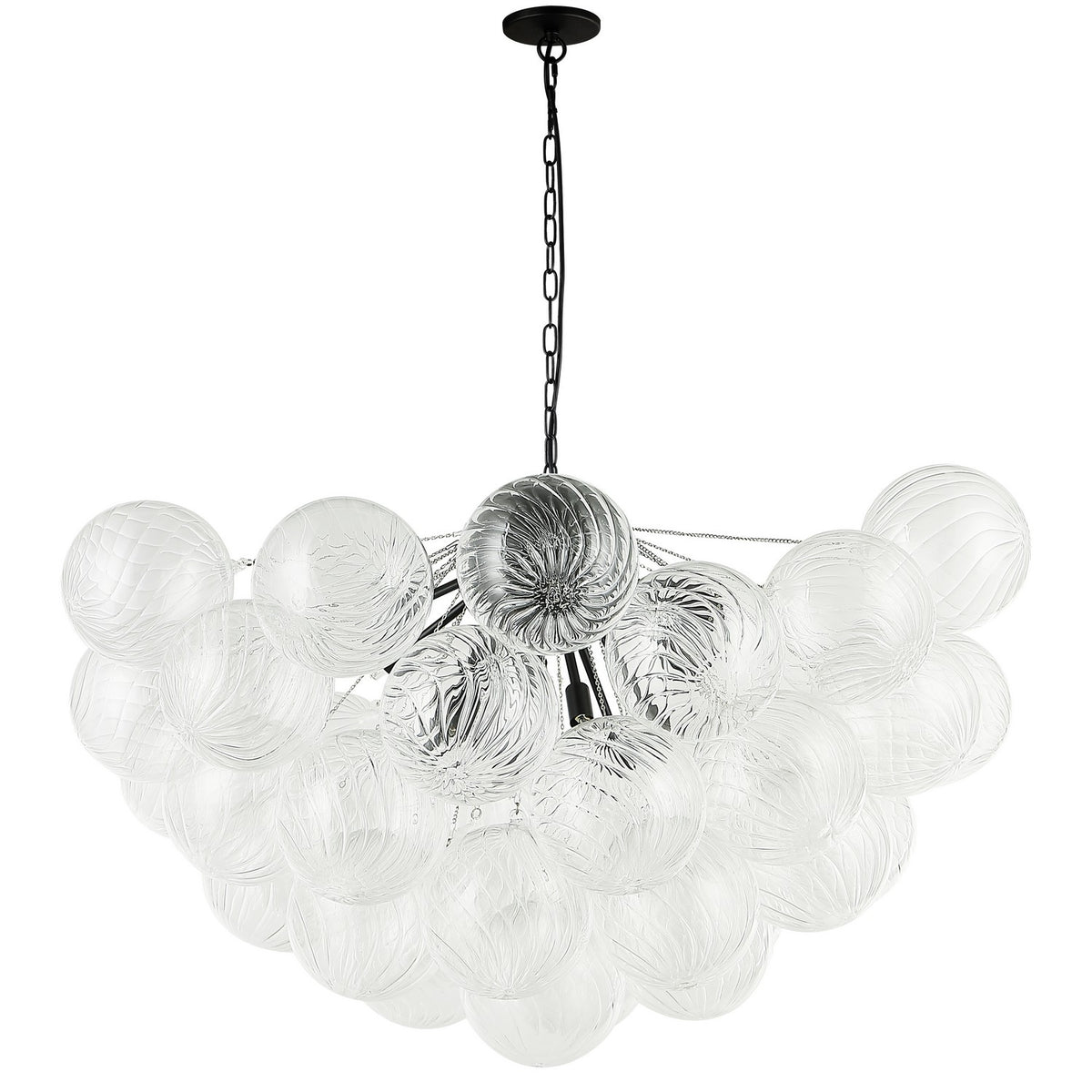Lustre Charlize 36", Transparent / Noir mat – vue 2