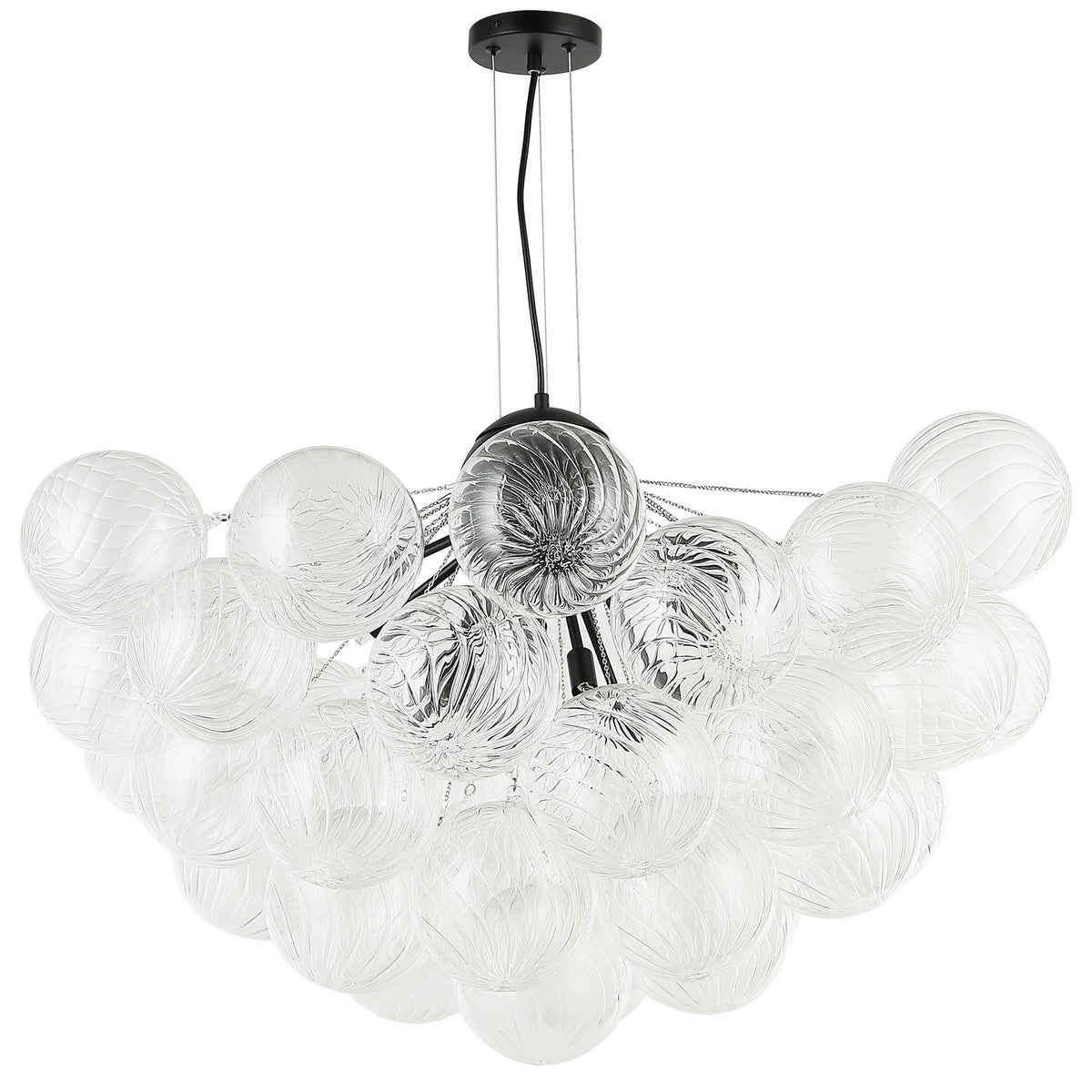 Lustre Charlize 36", Transparent / Noir mat – Dainolite