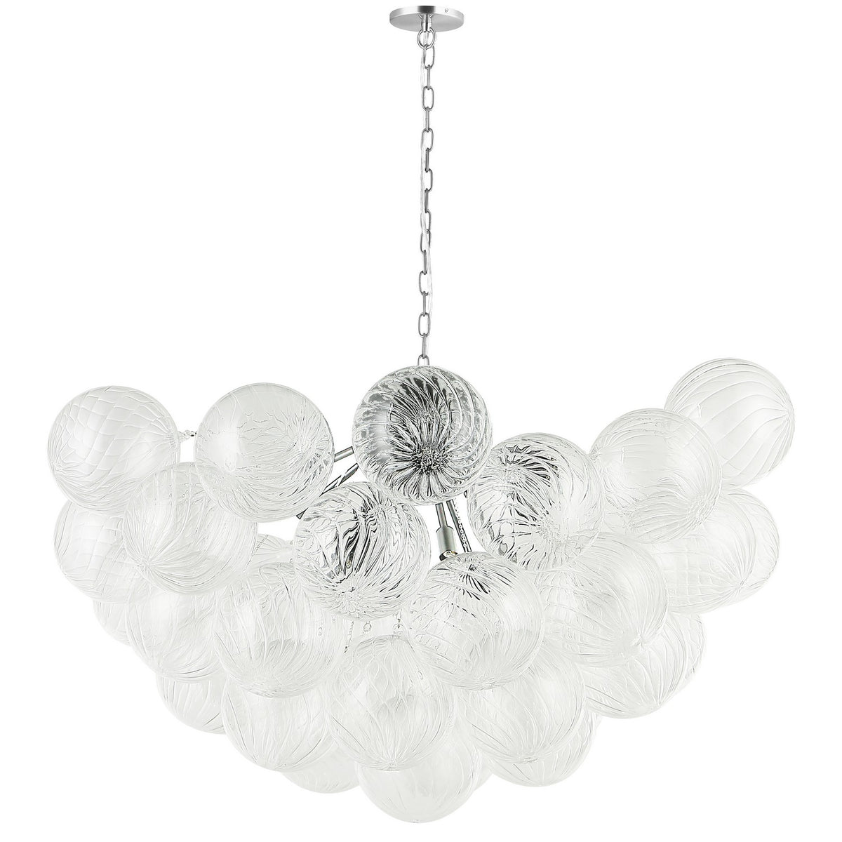 Lustre Charlize 36", Transparent / Chrome poli – vue 2