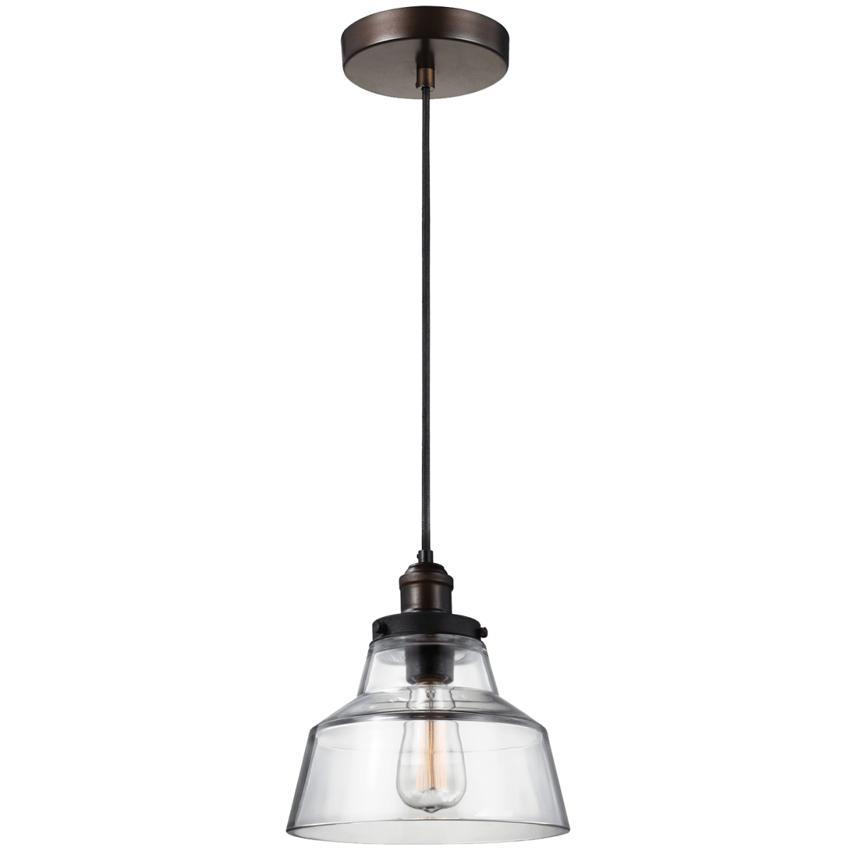 Suspension Cheminée Baskin - En laiton âgé peint / zinc sombre by Visual Comfort Studio | Luminaires & cie