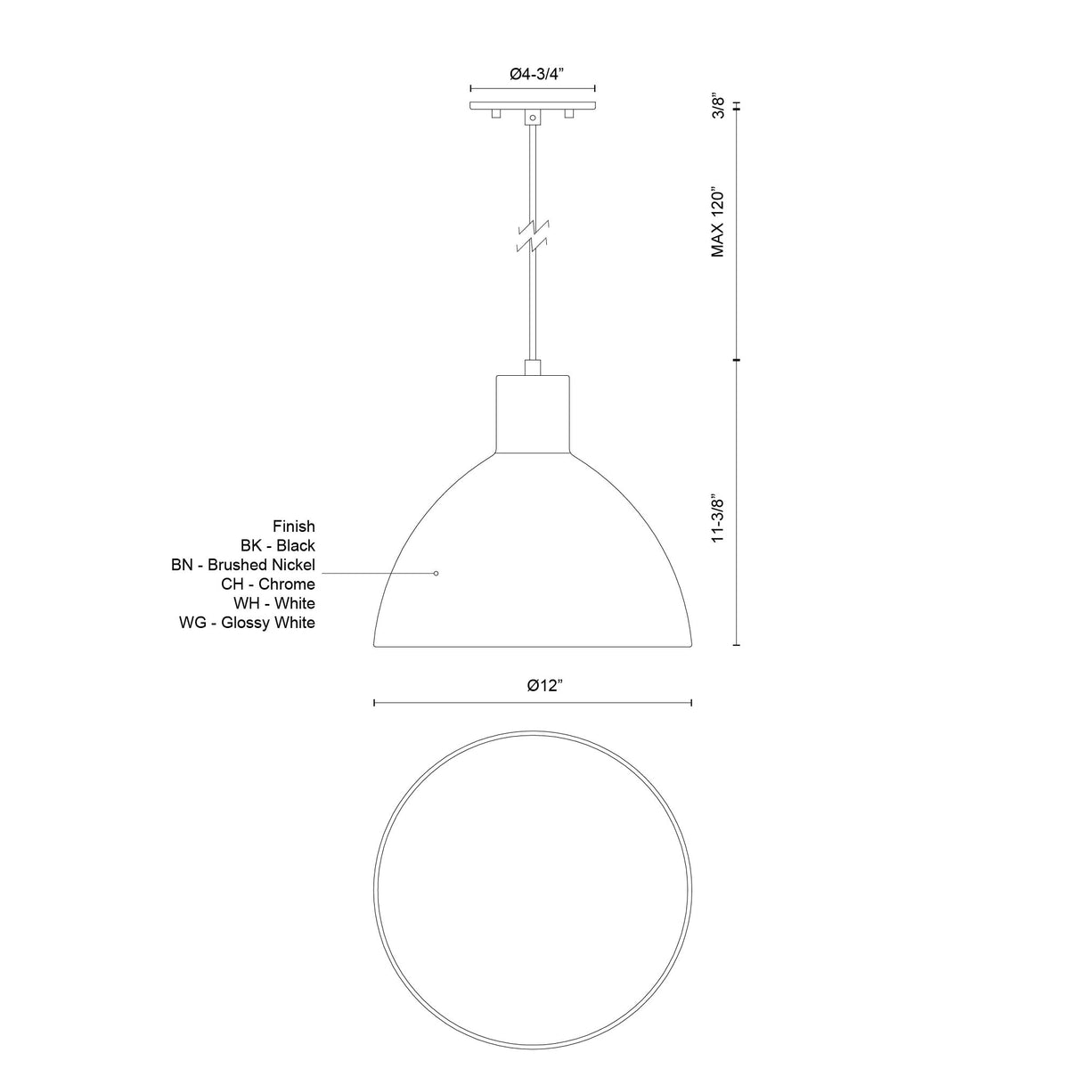 Suspension Chroma Blanc – vue 3