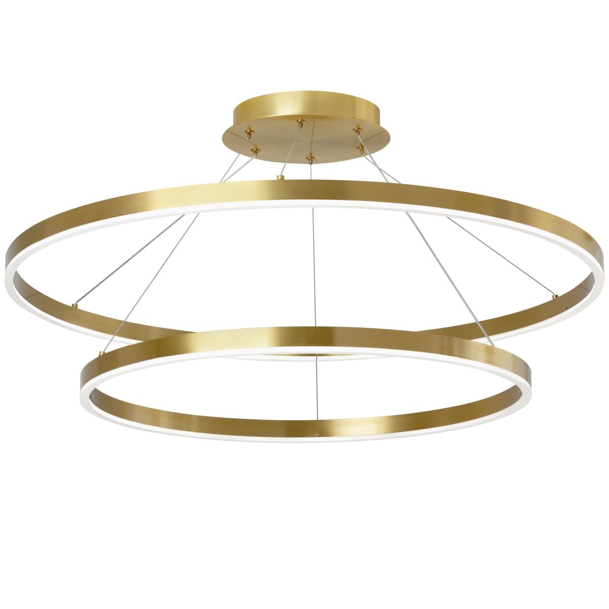 Suspension Circulo - Laiton vieilli 32" 2 - niveaux - 3000°K by Dainolite | Luminaires & cie