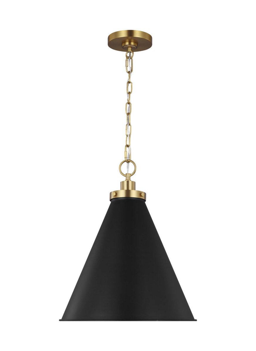 Suspension cône Wellfleet - Laiton bruni Noir minuit 15 5/8" by Visual Comfort Studio | Luminaires & cie