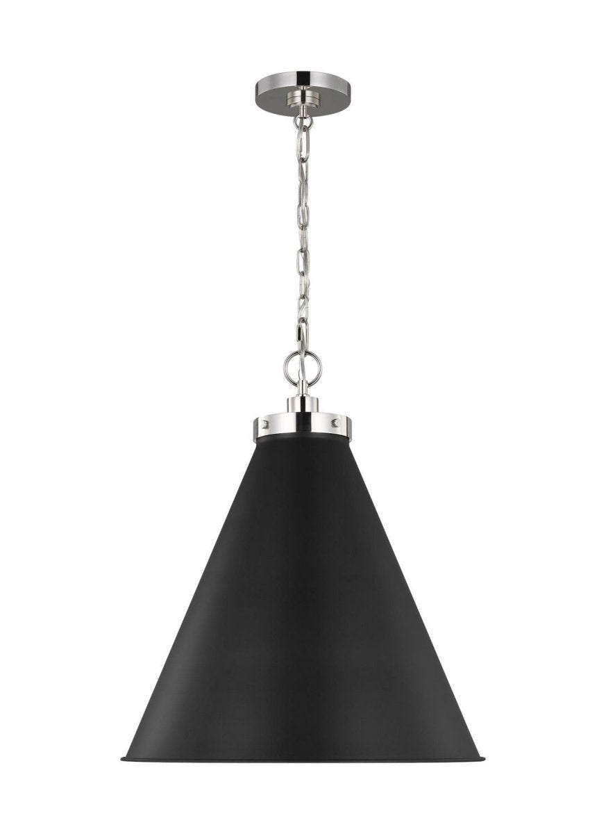 Suspension cône Wellfleet - Nickel poli Noir minuit 19 1/2" by Visual Comfort Studio | Luminaires & cie