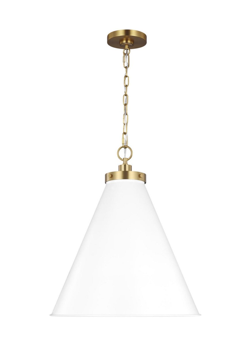 Suspension cône Wellfleet - Laiton bruni Blanc mat 19 1/2" by Visual Comfort Studio | Luminaires & cie