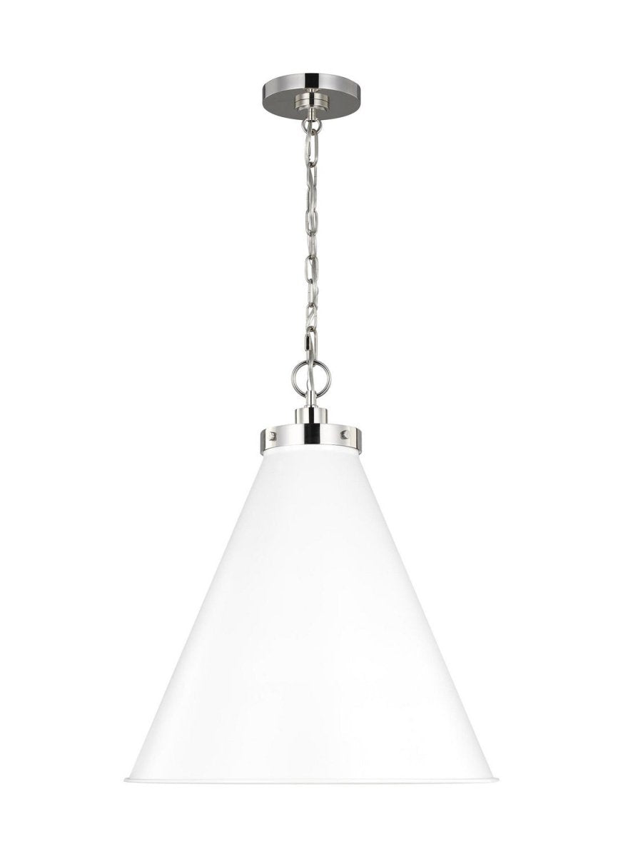 Suspension cône Wellfleet - Nickel poli Blanc mat 19 1/2" by Visual Comfort Studio | Luminaires & cie