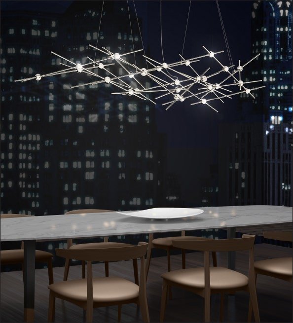 Suspension Constellation Ursa Minor - 55" Transparent à facettes by Sonneman | Luminaires & cie