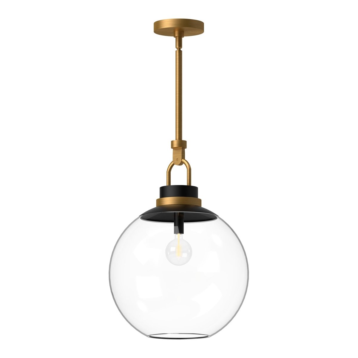 Suspension Copperfield - Or vieilli Verre transparent 15 3/4" by Alora Lighting | Luminaires & cie