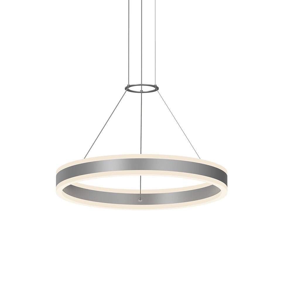 Suspension Corona Double - Aluminium satiné brillant 23.75" by Sonneman | Luminaires & cie