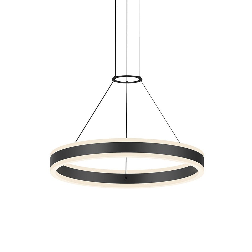 Suspension Corona Double - Noir Satiné 23.75" by Sonneman | Luminaires & cie