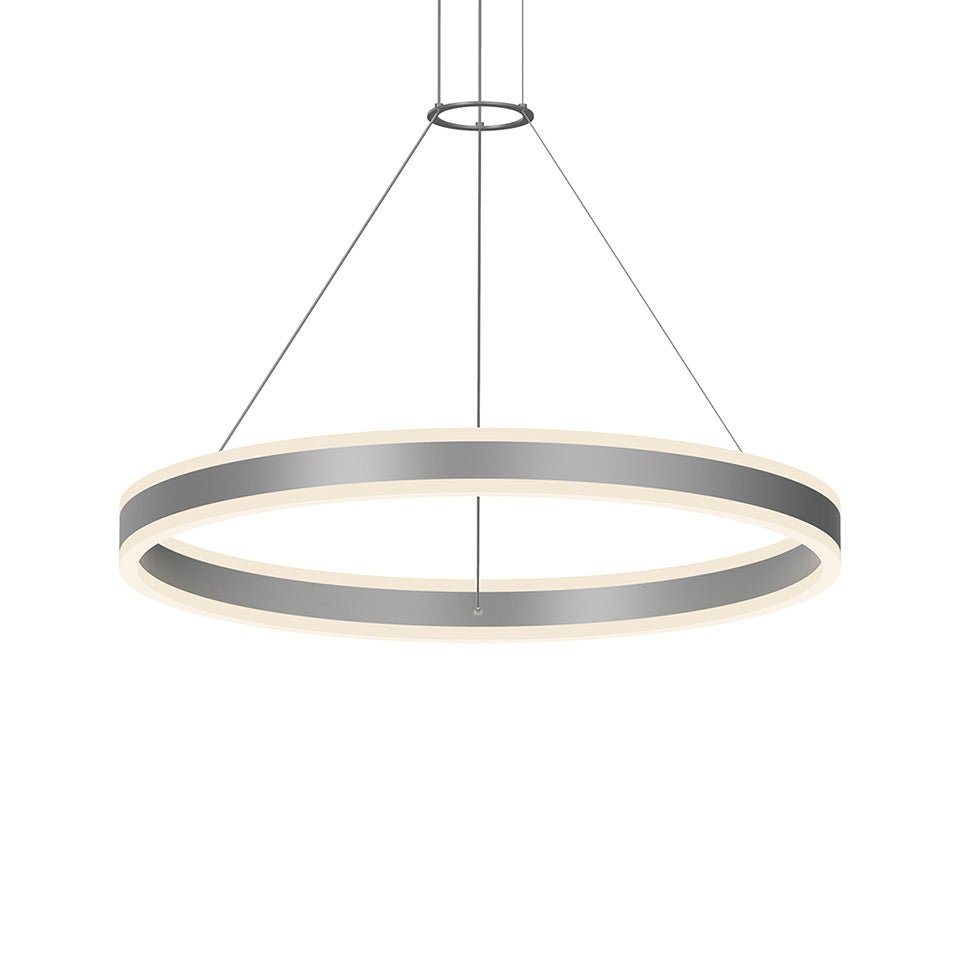 Suspension Corona Double - Aluminium satiné brillant 31.5" by Sonneman | Luminaires & cie