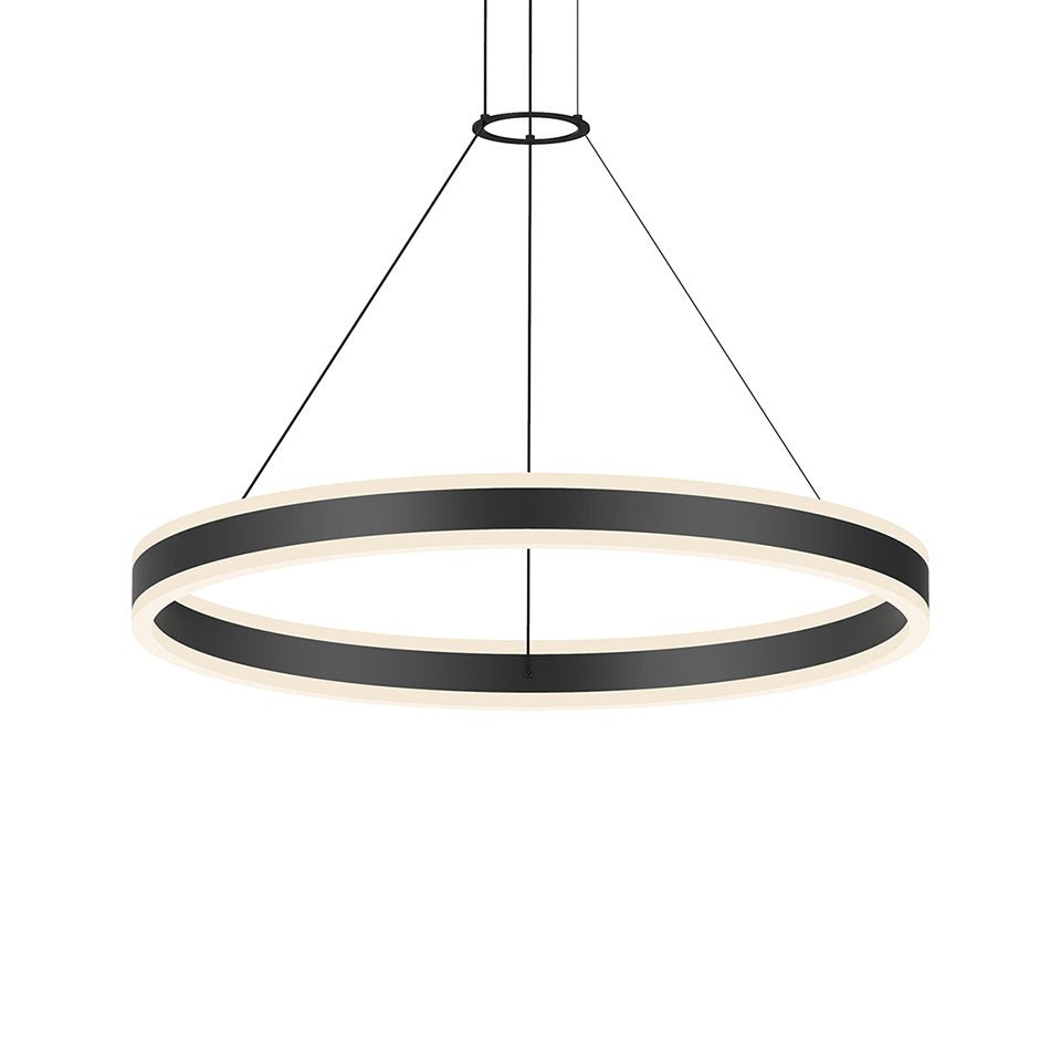 Suspension Corona Double - Noir Satiné 31.5" by Sonneman | Luminaires & cie