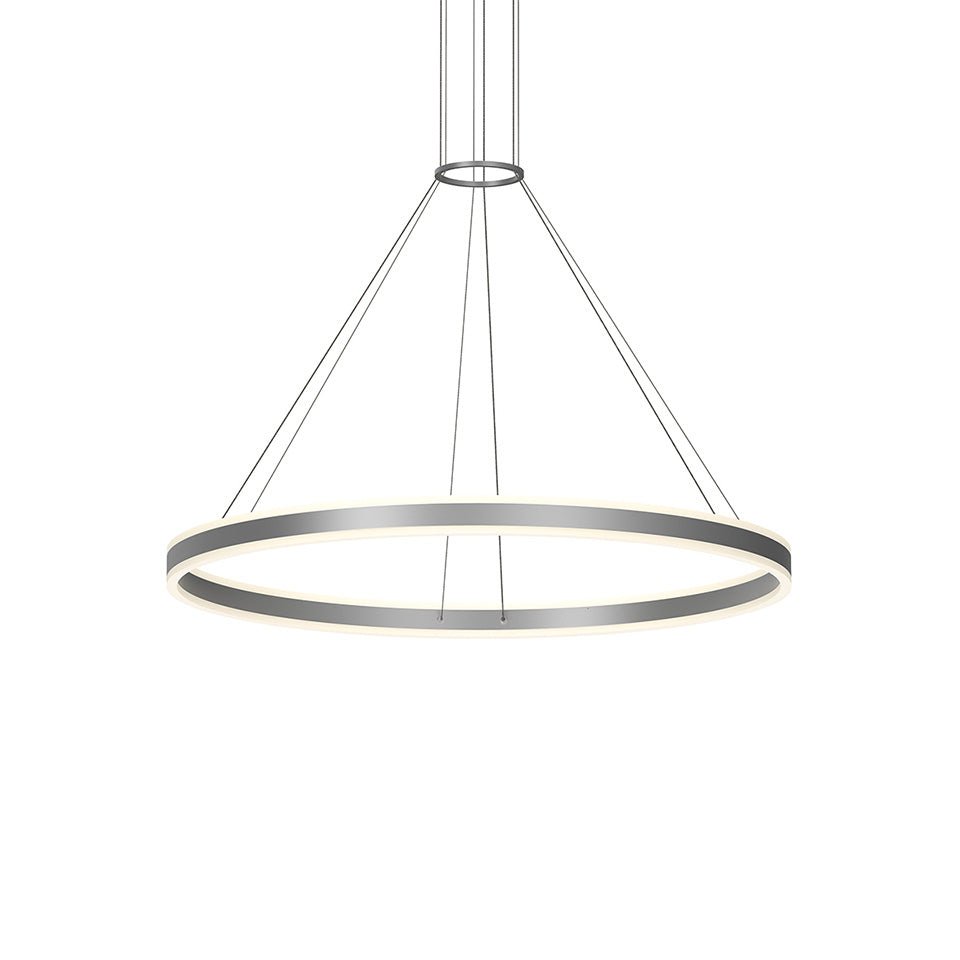 Suspension Corona Double - Aluminium satiné brillant 47.25" by Sonneman | Luminaires & cie