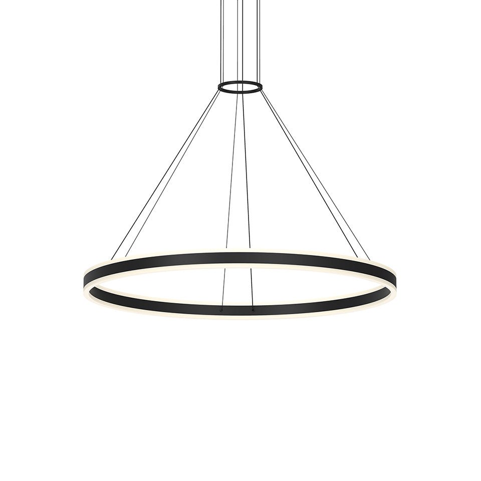 Suspension Corona Double - Noir Satiné 47.25" by Sonneman | Luminaires & cie