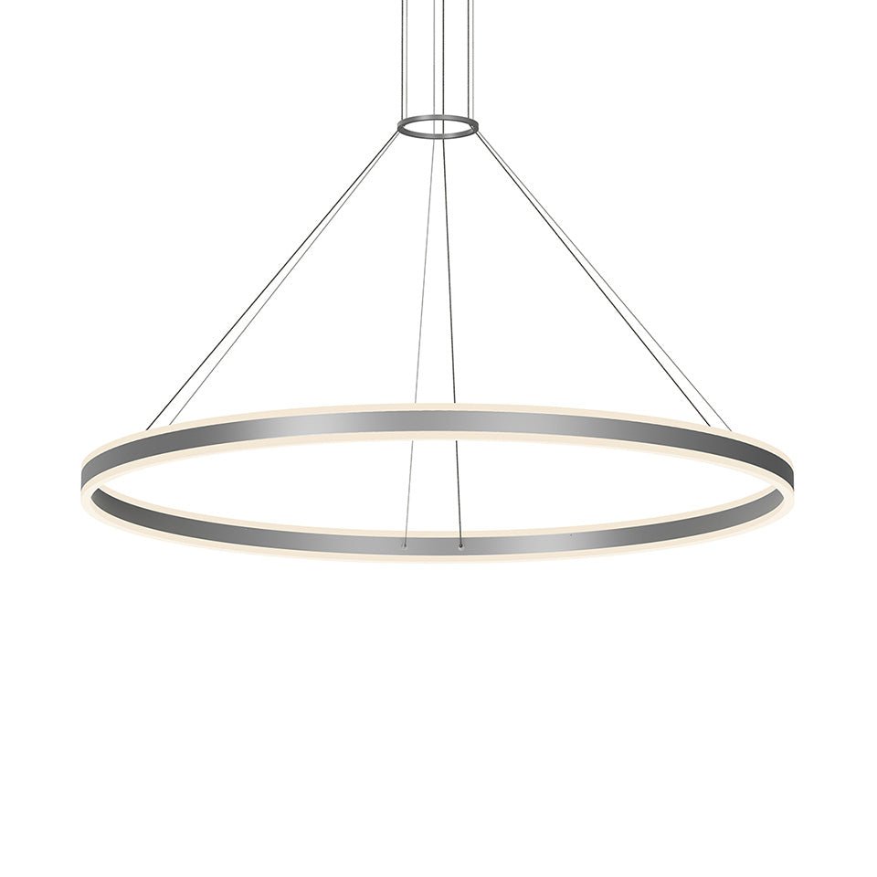 Suspension Corona Double - Aluminium satiné brillant 59" by Sonneman | Luminaires & cie