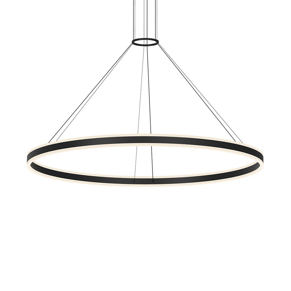 Suspension Corona Double - Noir Satiné 59" by Sonneman | Luminaires & cie