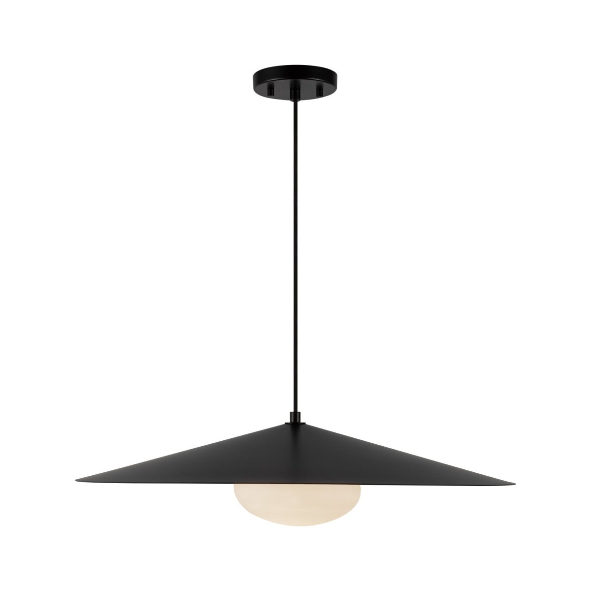 Suspension Cruz - Métal - noir / blanc Verre d'opale by Kuzco Lighting | Luminaires & cie