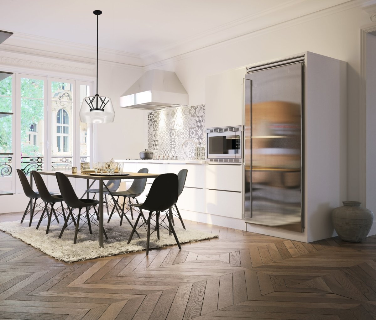 Suspension Deco - Clair / noir 17 3/4" by Kuzco Lighting | Luminaires & cie