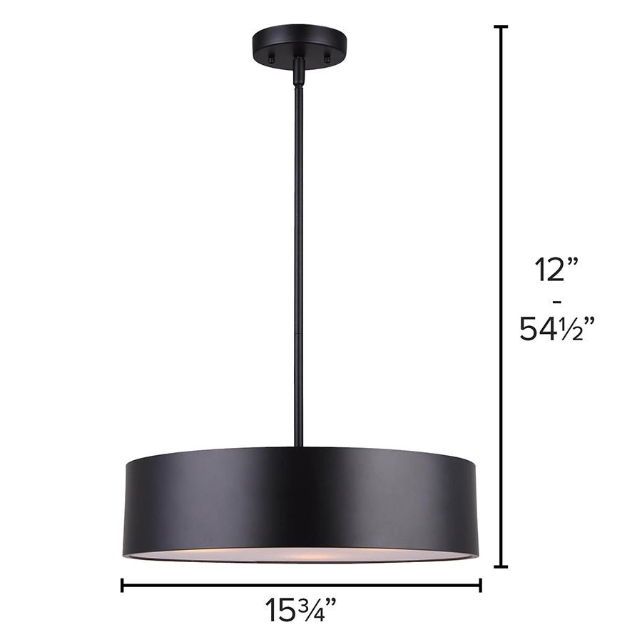 Suspension Dexter - Noir mat 15 3/4" by Canarm | Luminaires & cie