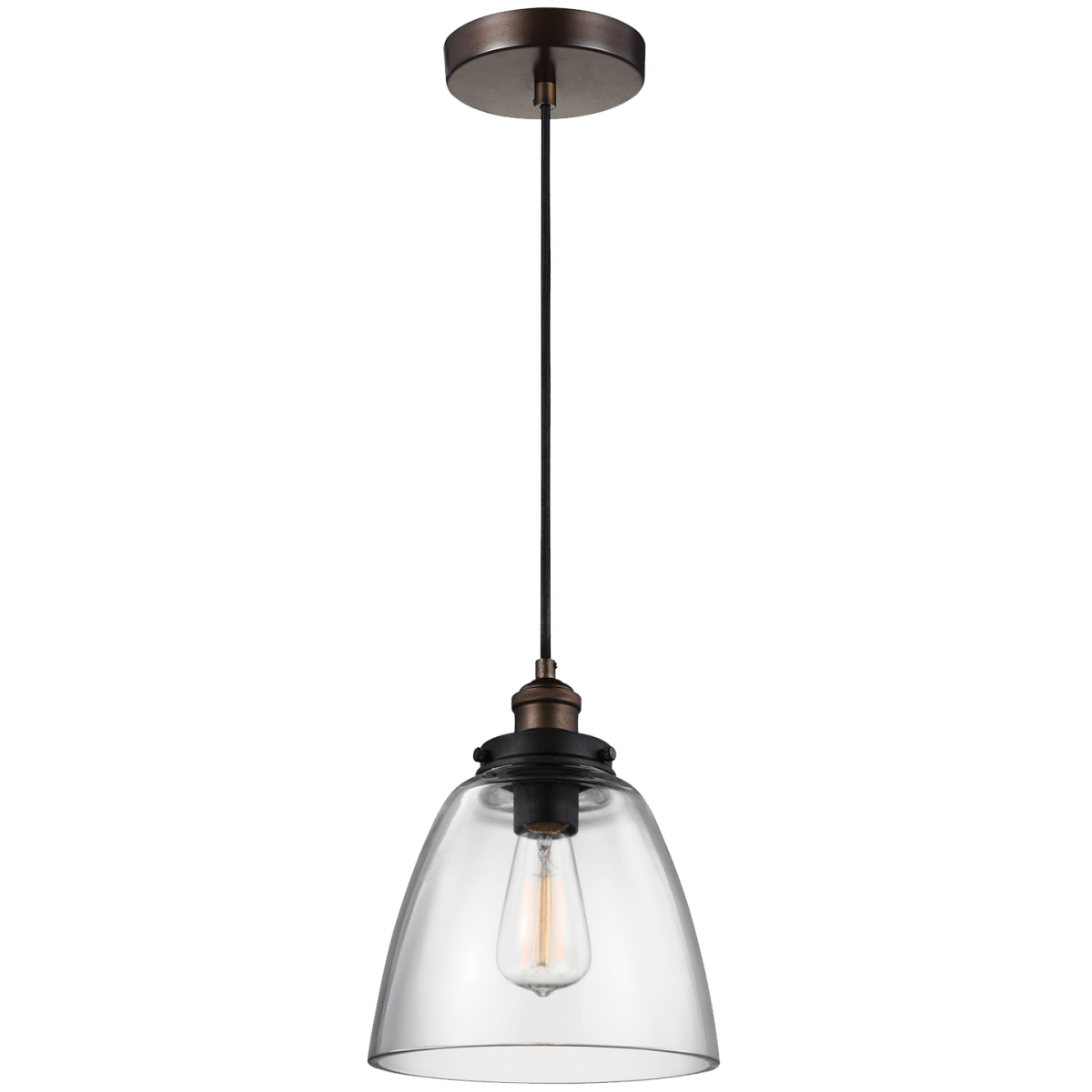 Suspension Dome Baskin - En laiton âgé peint / zinc sombre by Visual Comfort Studio | Luminaires & cie