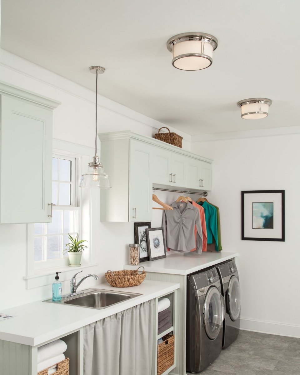 Suspension Dome Baskin - Nickel poli by Visual Comfort Studio | Luminaires & cie