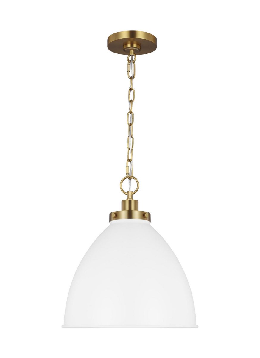 Suspension dôme Wellfleet - Laiton bruni Blanc mat 15 5/8" by Visual Comfort Studio | Luminaires & cie