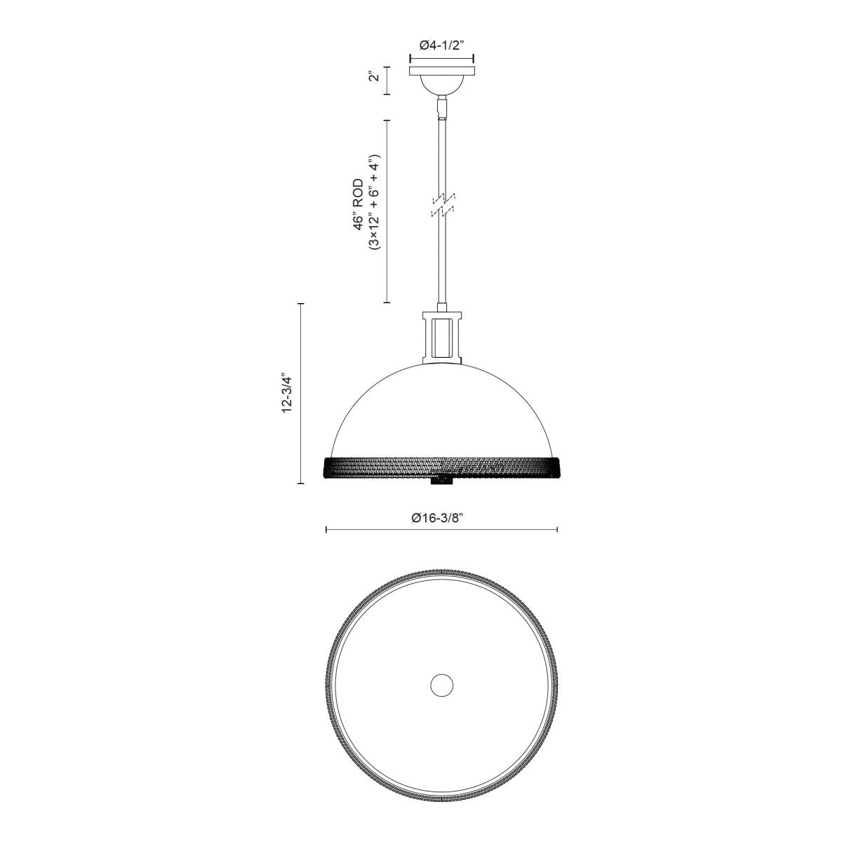 Suspension Doral - Noir mat 16 3/8" by Alora Lighting | Luminaires & cie