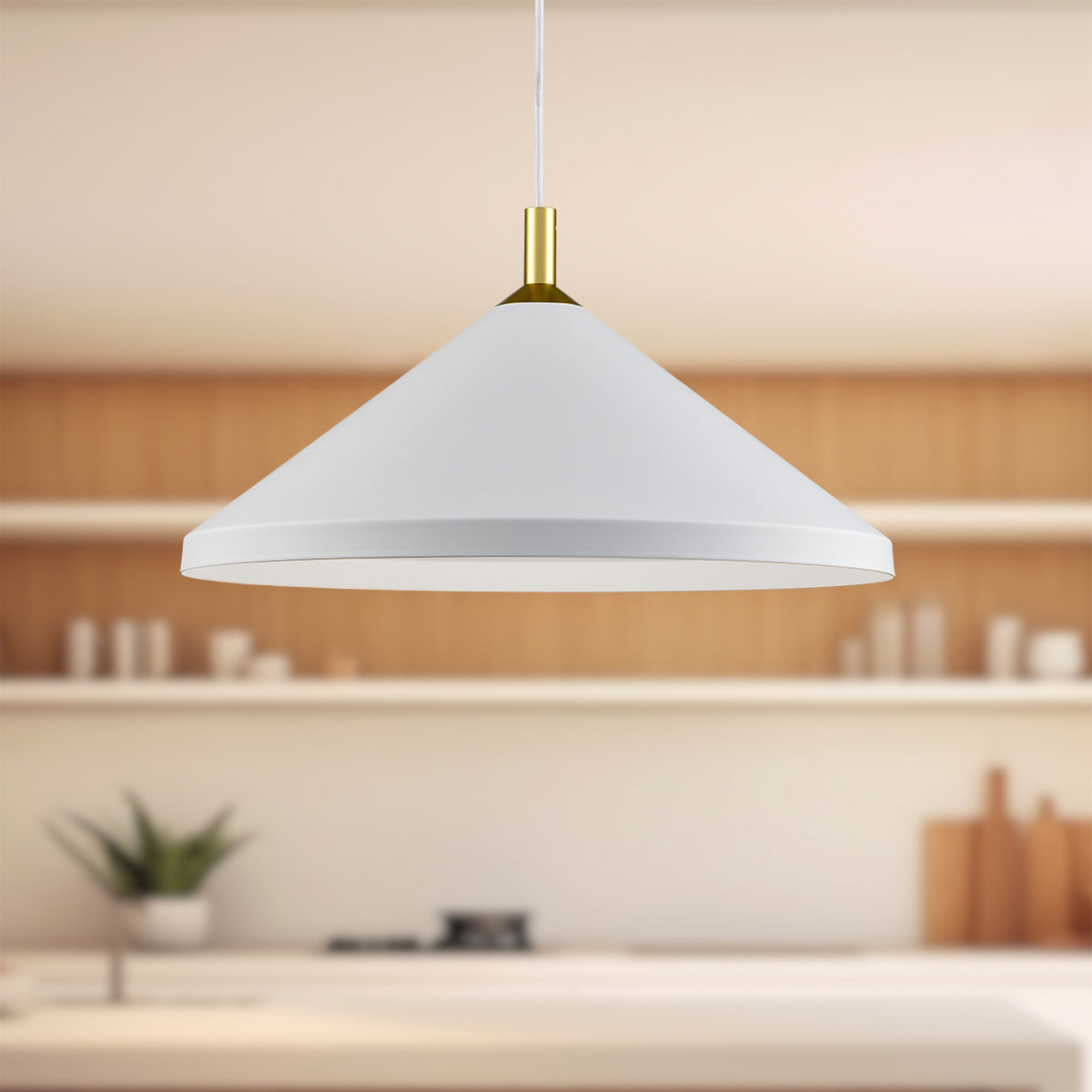 Suspension Dorothy Blanc / Or, 18" – vue 2