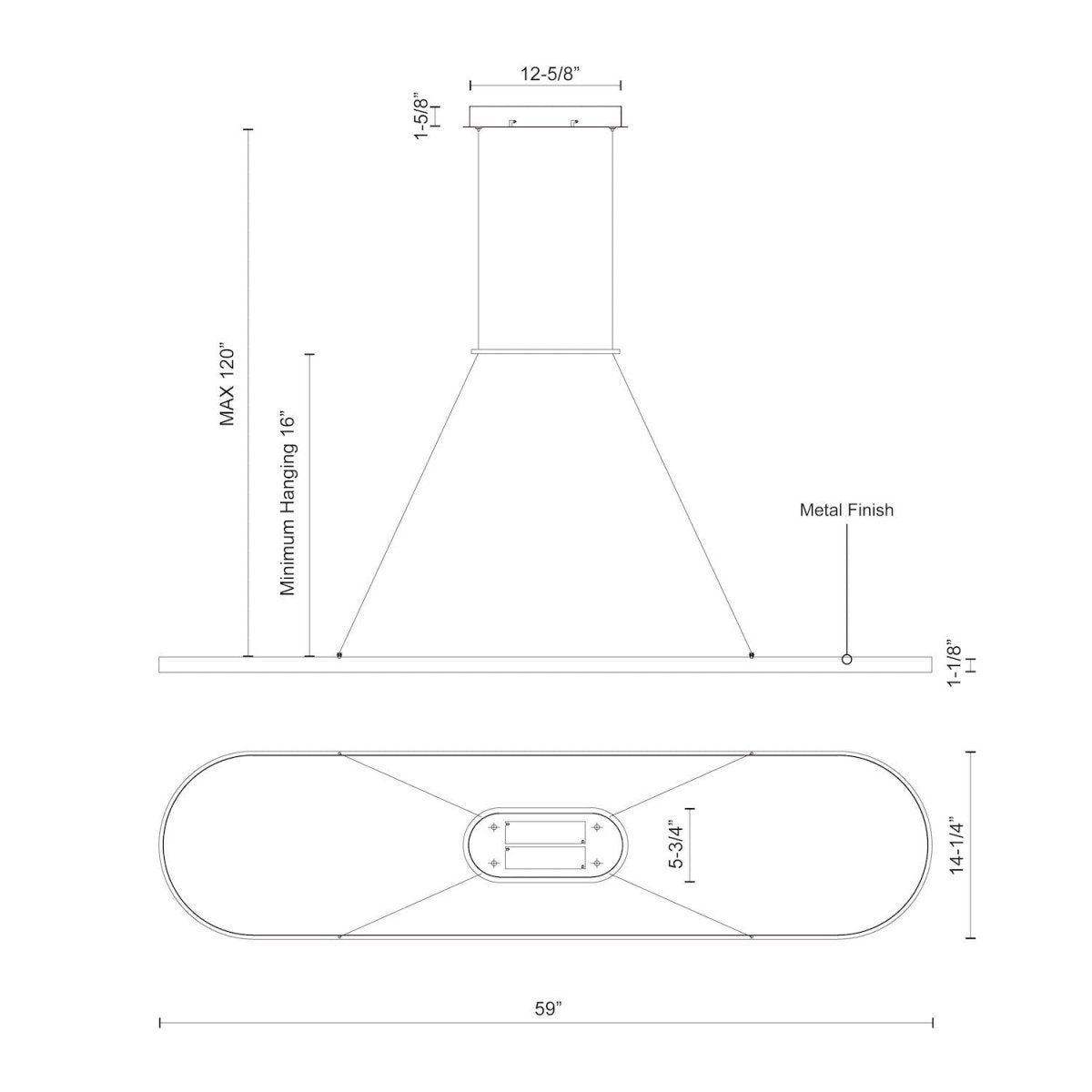 Suspension Eerie - Laiton antique 59" by Kuzco Lighting | Luminaires & cie