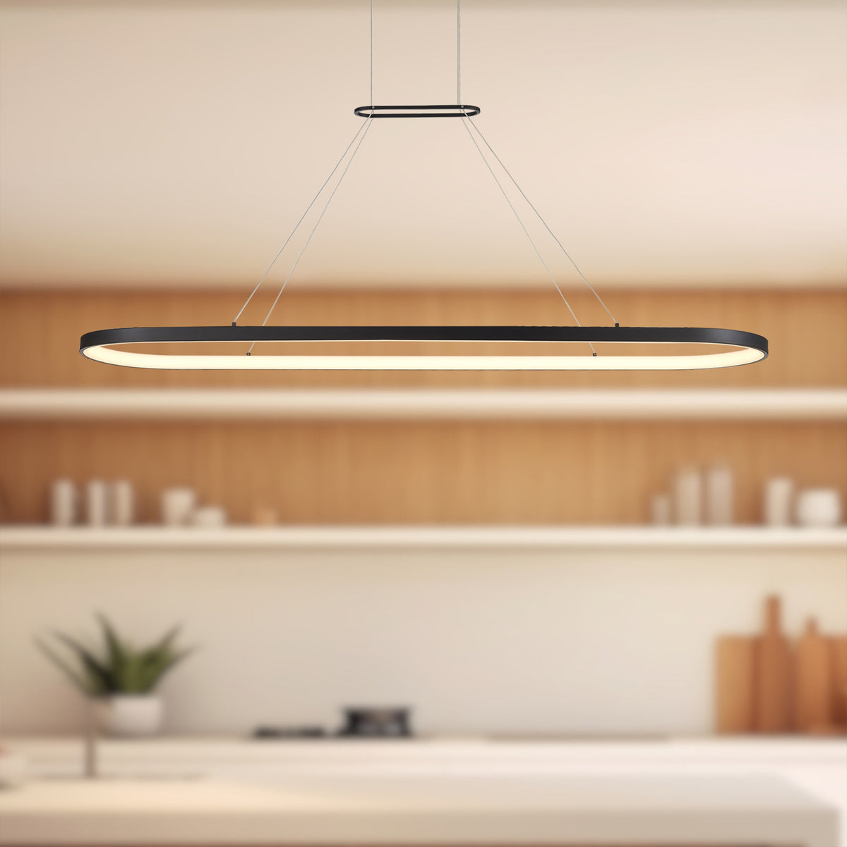 Suspension linéaire Eerie Noir, 59" – vue 2