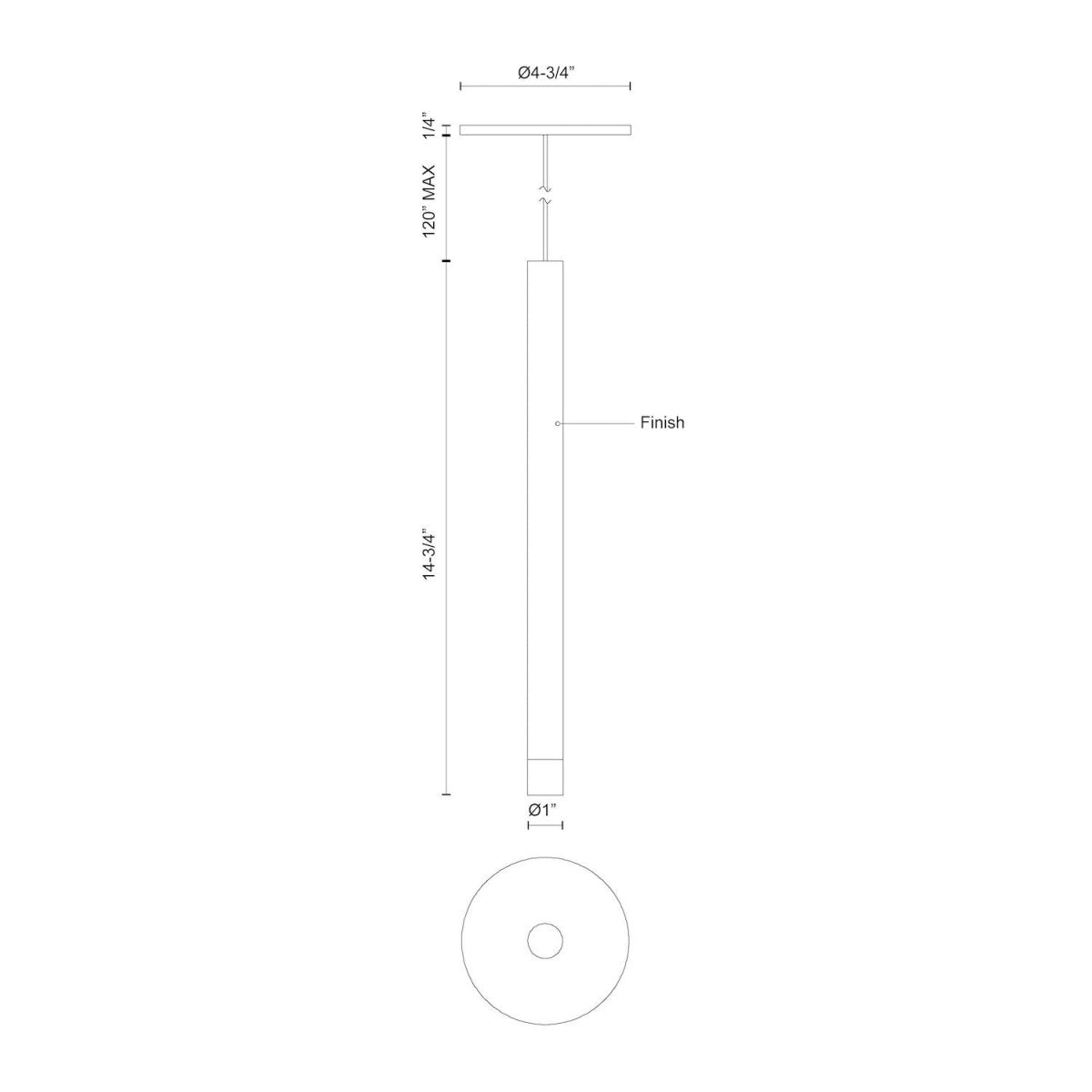 Suspension Elixir - Or brossé 1" 14 3/4" by Kuzco Lighting | Luminaires & cie