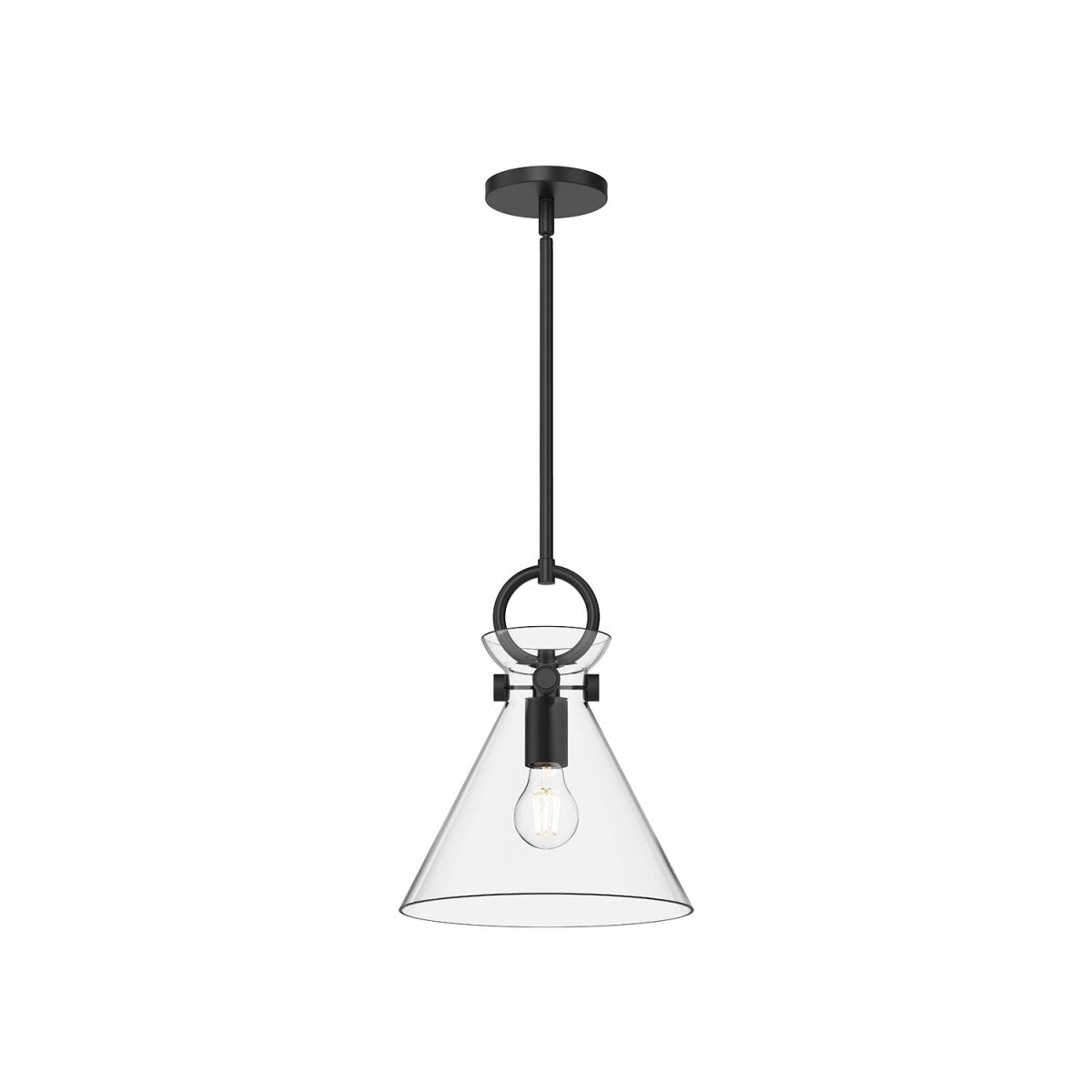 Suspension Emerson - Noir mat Verre clair 10 1/2" by Alora Lighting | Luminaires & cie