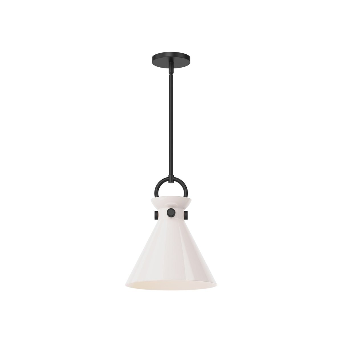 Suspension Emerson - Noir mat Verre opal brillant 10 1/2" by Alora Lighting | Luminaires & cie
