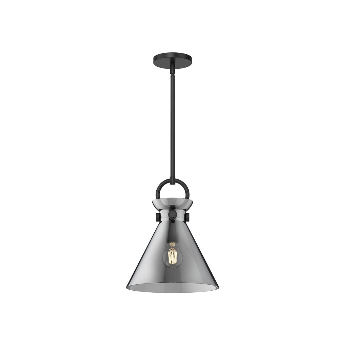 Suspension Emerson - Noir mat Verre fumé 10 1/2" by Alora Lighting | Luminaires & cie