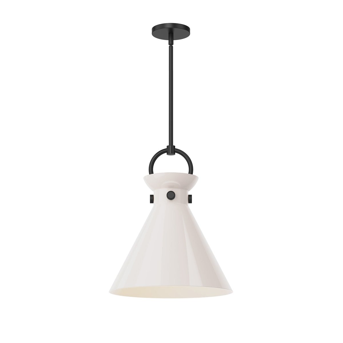 Suspension Emerson - Noir mat Verre opal brillant 14" by Alora Lighting | Luminaires & cie