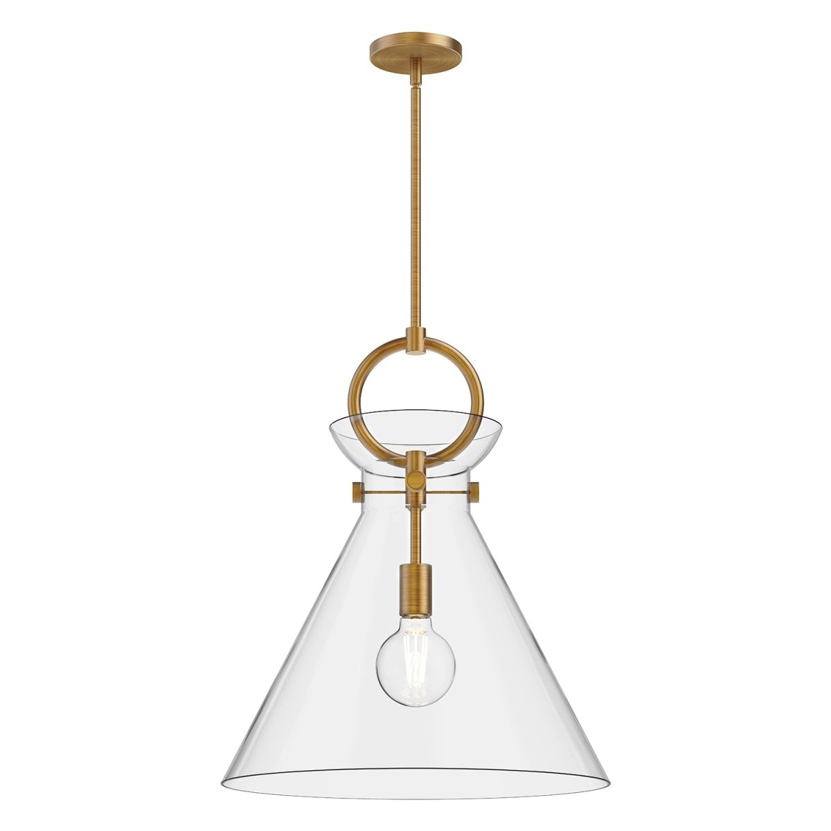 Suspension Emerson - Or vieilli Verre clair 18" by Alora Lighting | Luminaires & cie