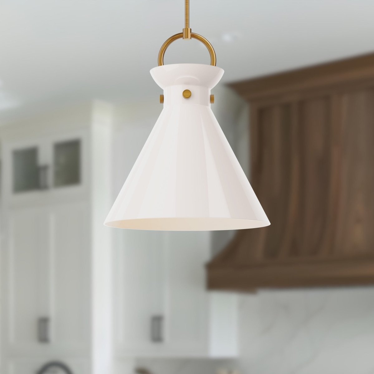 Suspension Emerson - Or vieilli Verre opal brillant 18" by Alora Lighting | Luminaires & cie