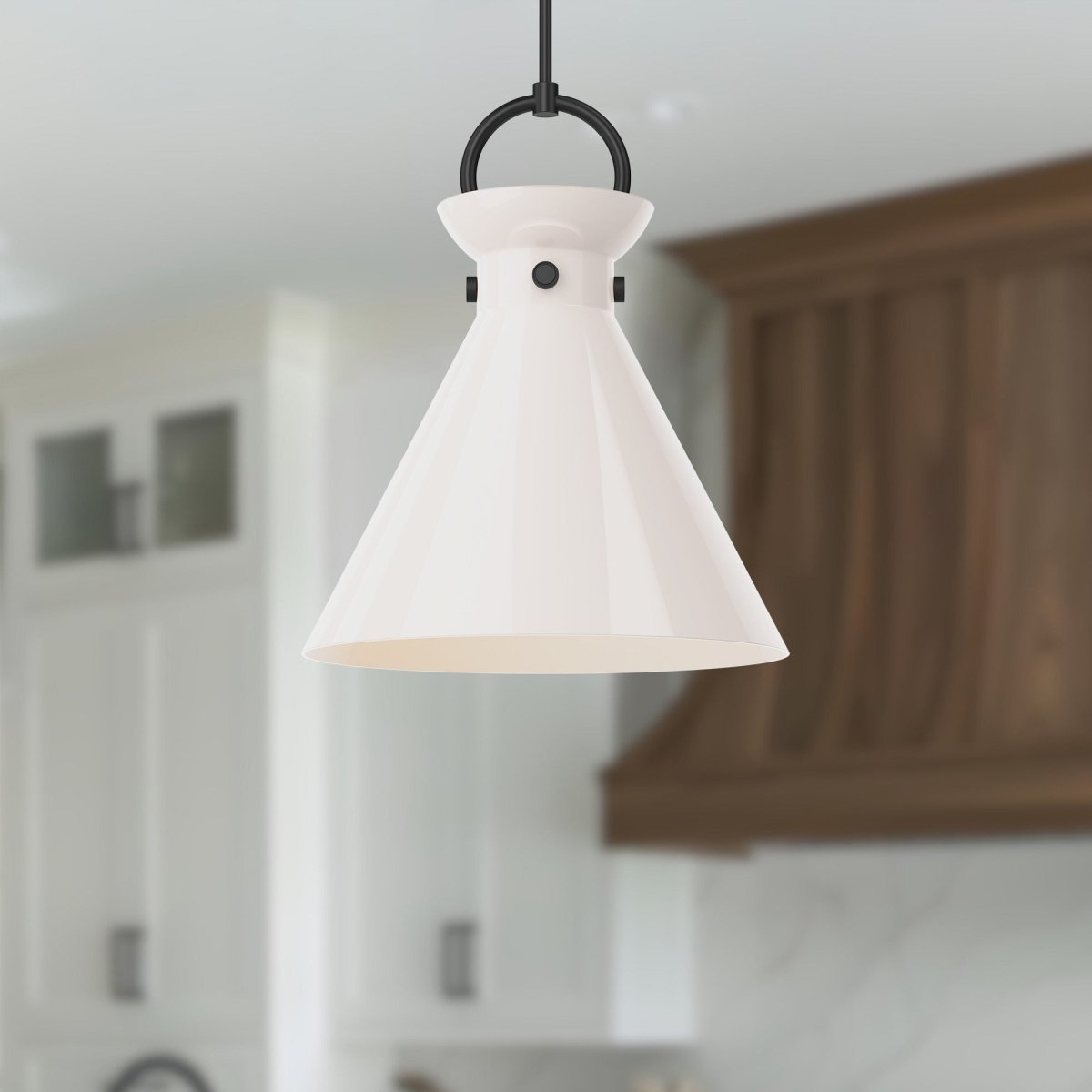 Suspension Emerson - Noir mat Verre opal brillant 18" by Alora Lighting | Luminaires & cie