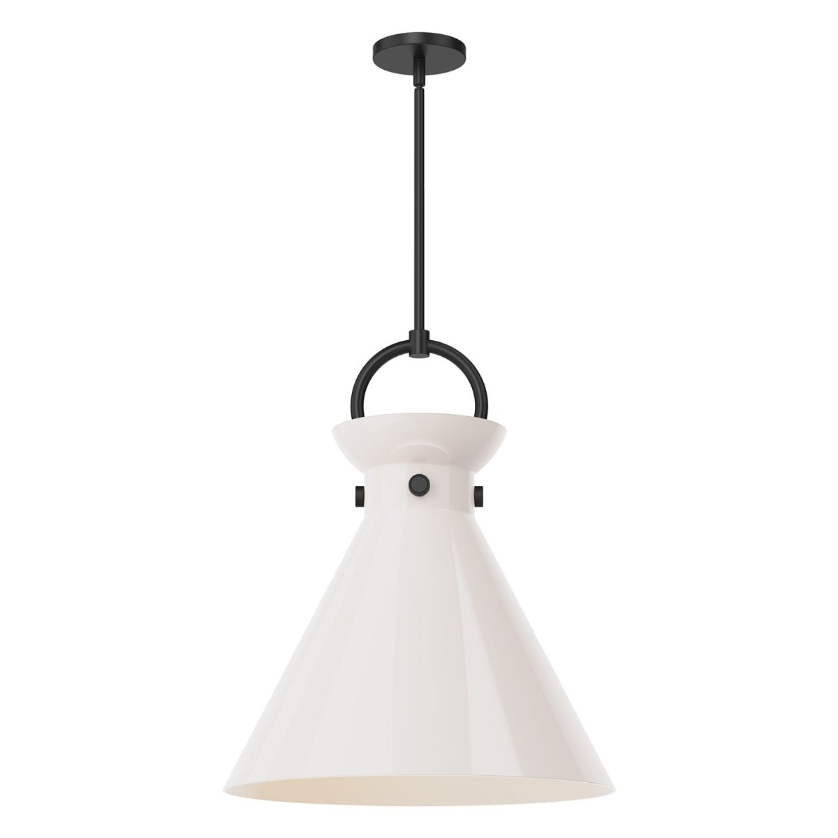Suspension Emerson - Noir mat Verre opal brillant 18" by Alora Lighting | Luminaires & cie