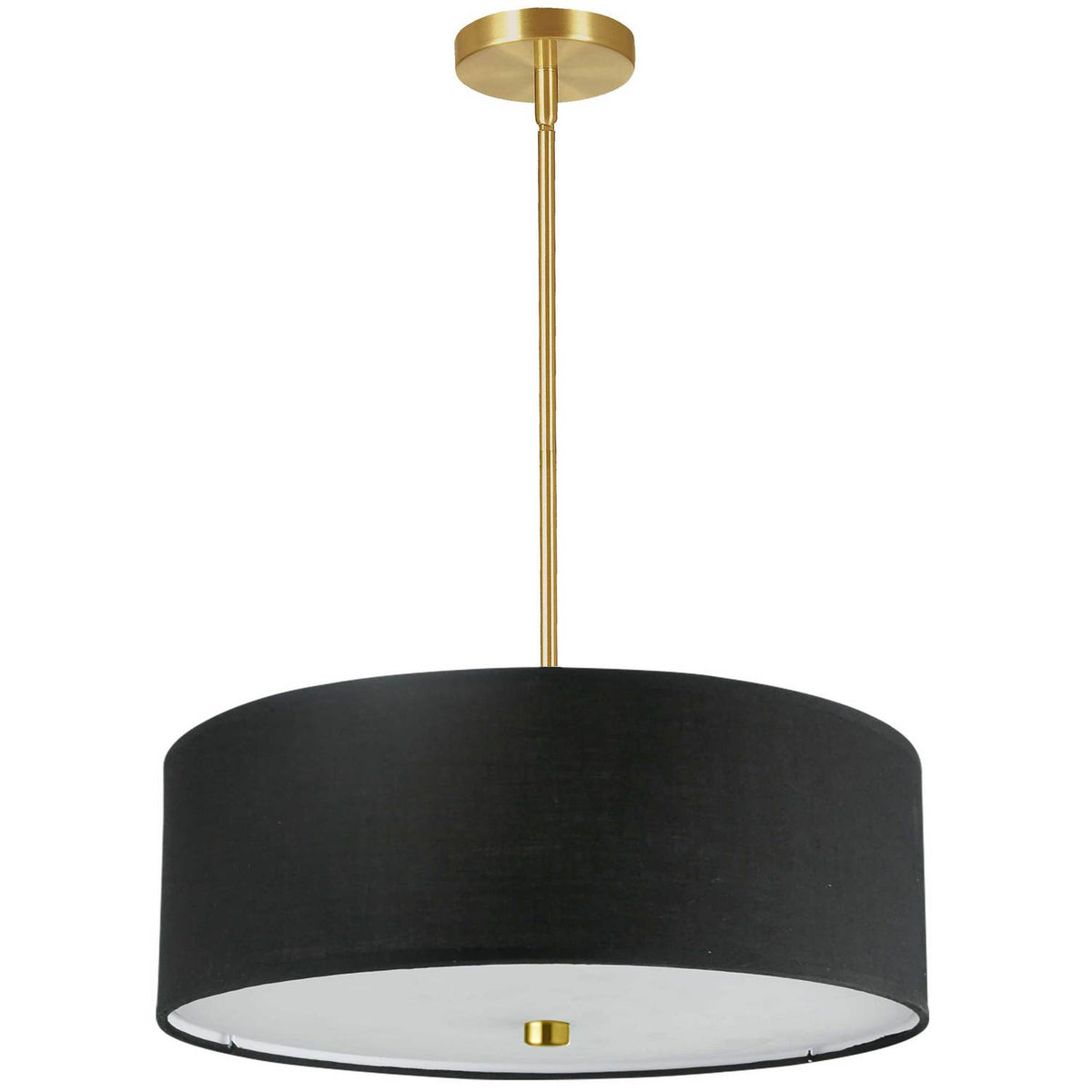 Suspension Everly Tissu, Noir, Noir / Laiton vieilli – Dainolite