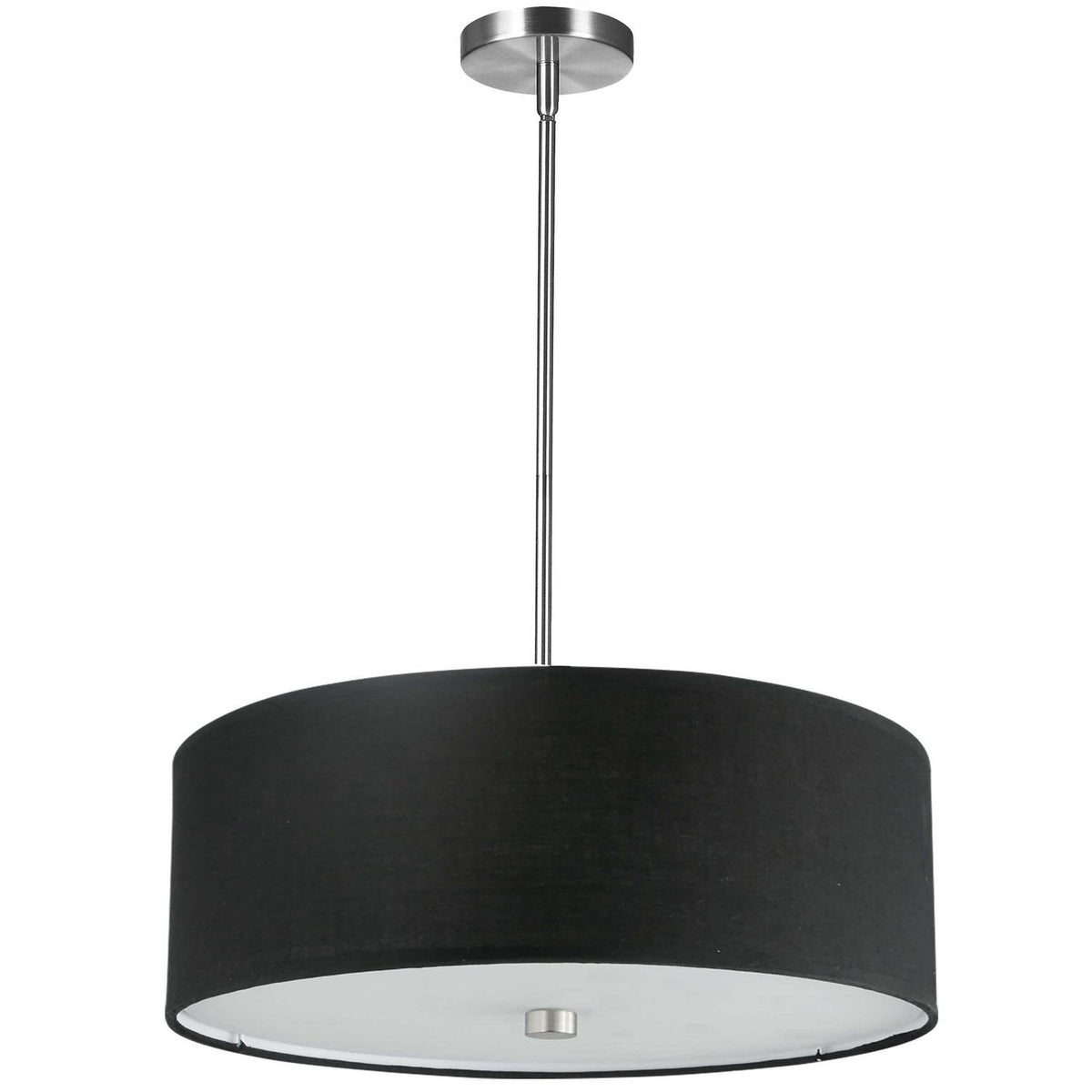 Suspension Everly Tissu, Noir, Noir / Chrome poli – Dainolite
