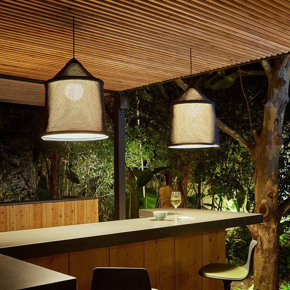 Suspension extérieure Jaima - Beige Jaima 43 (17" Dia) by Marset | Luminaires & cie