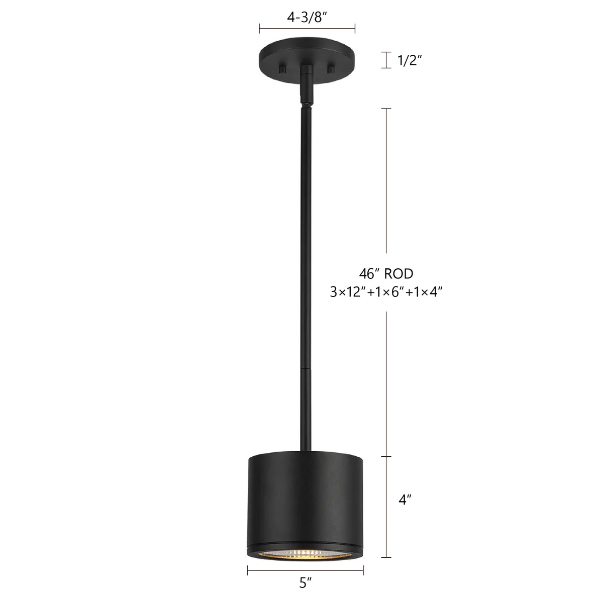 Suspension extérieure Nordic Blanc, 5", 4" – vue 3