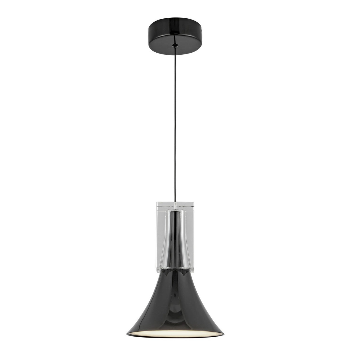 Mini-suspension Floe Noir brillant / Cristal transparent – vue 2