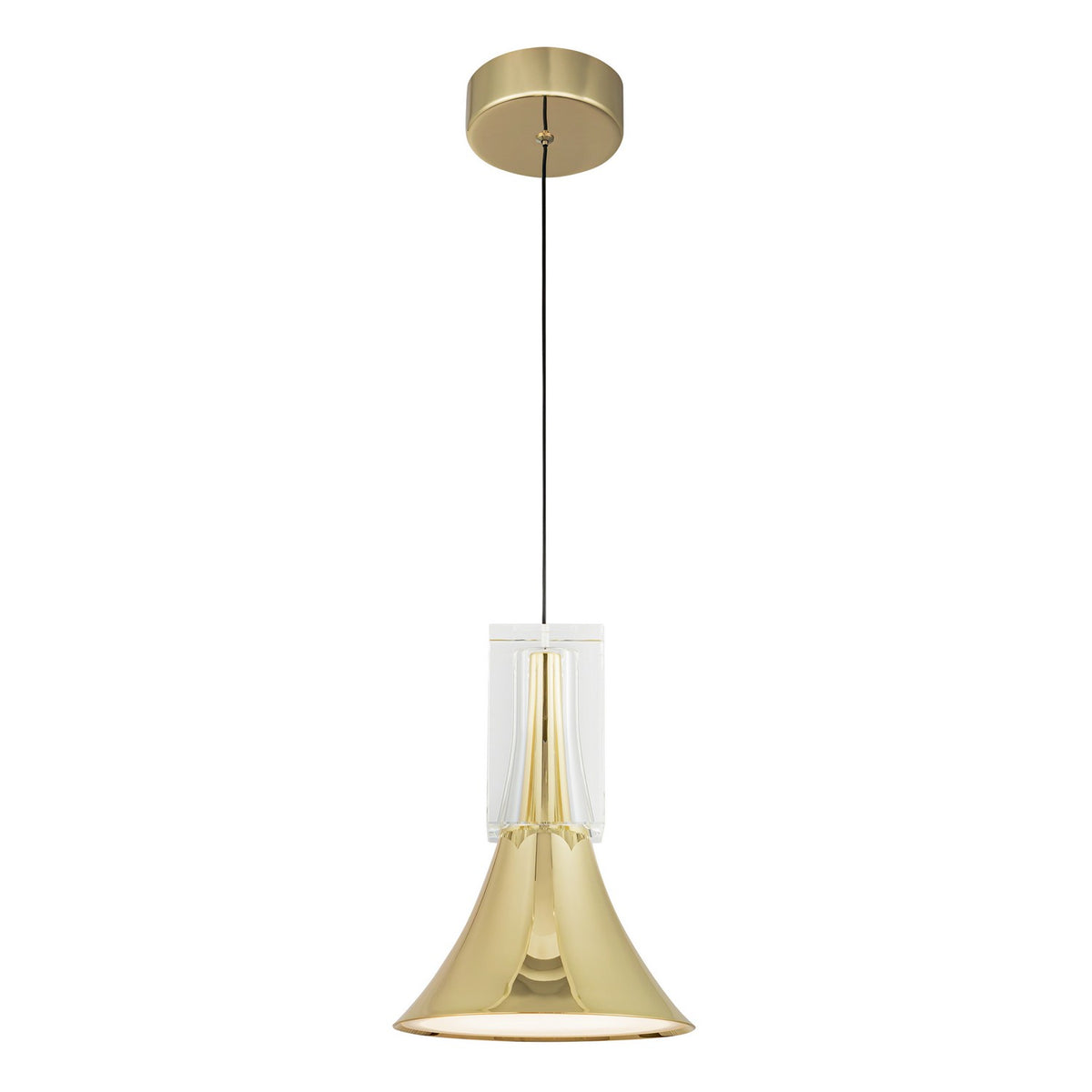 Mini-suspension Floe Laiton métallisé / Cristal transparent – vue 2