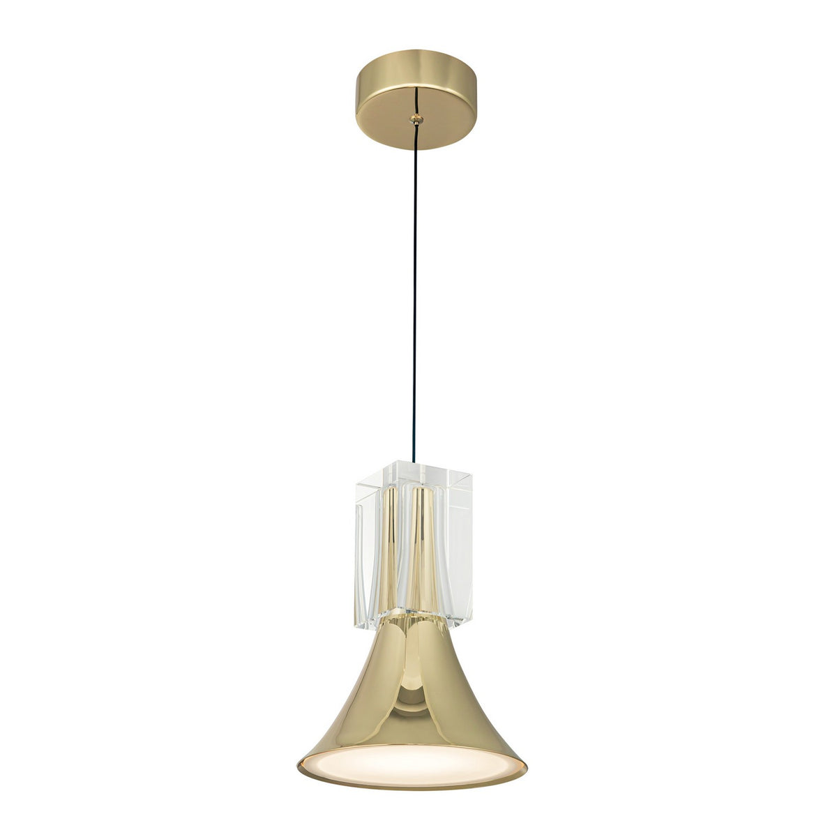 Mini-suspension Floe Laiton métallisé / Cristal transparent – vue 3