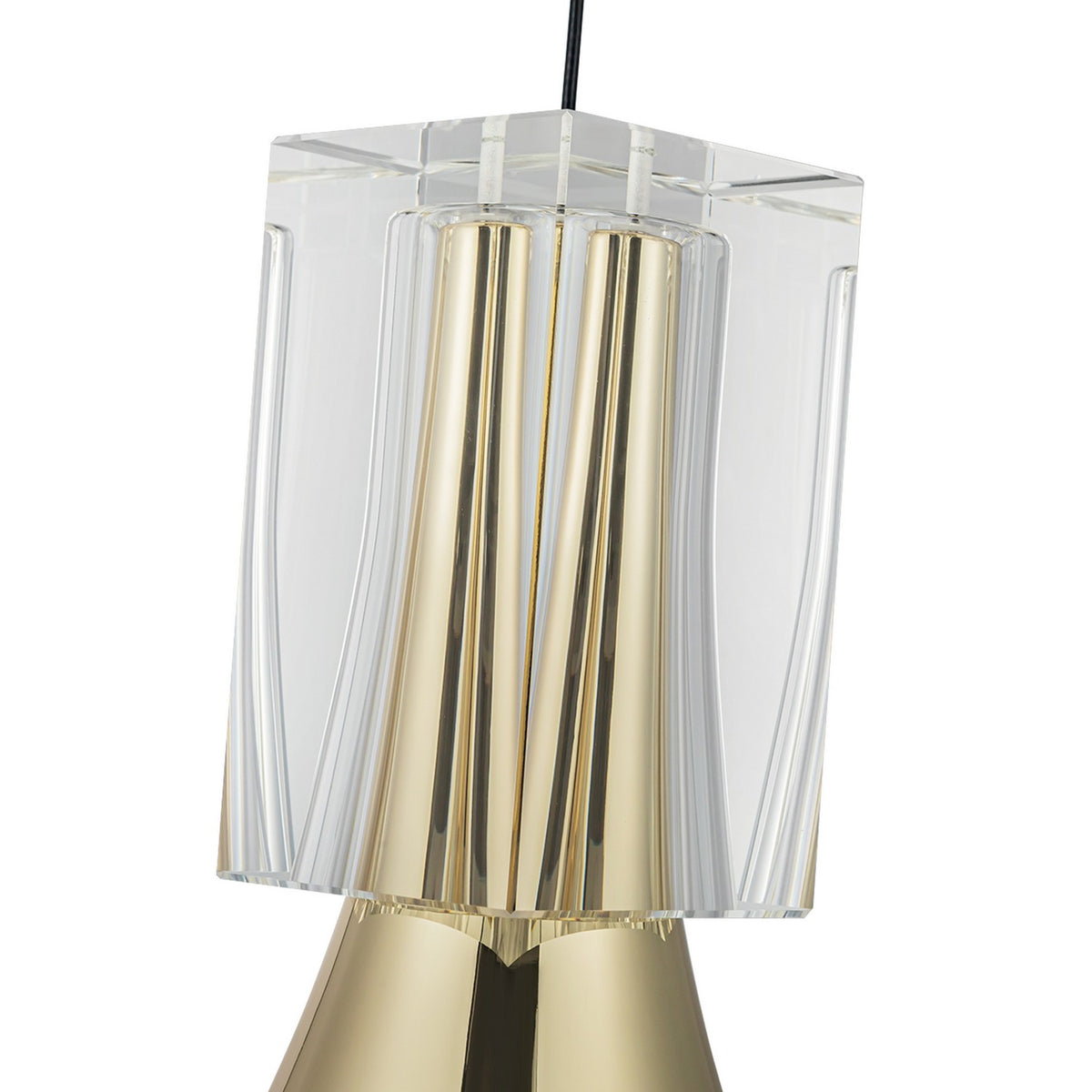 Mini-suspension Floe Laiton métallisé / Cristal transparent – vue 5