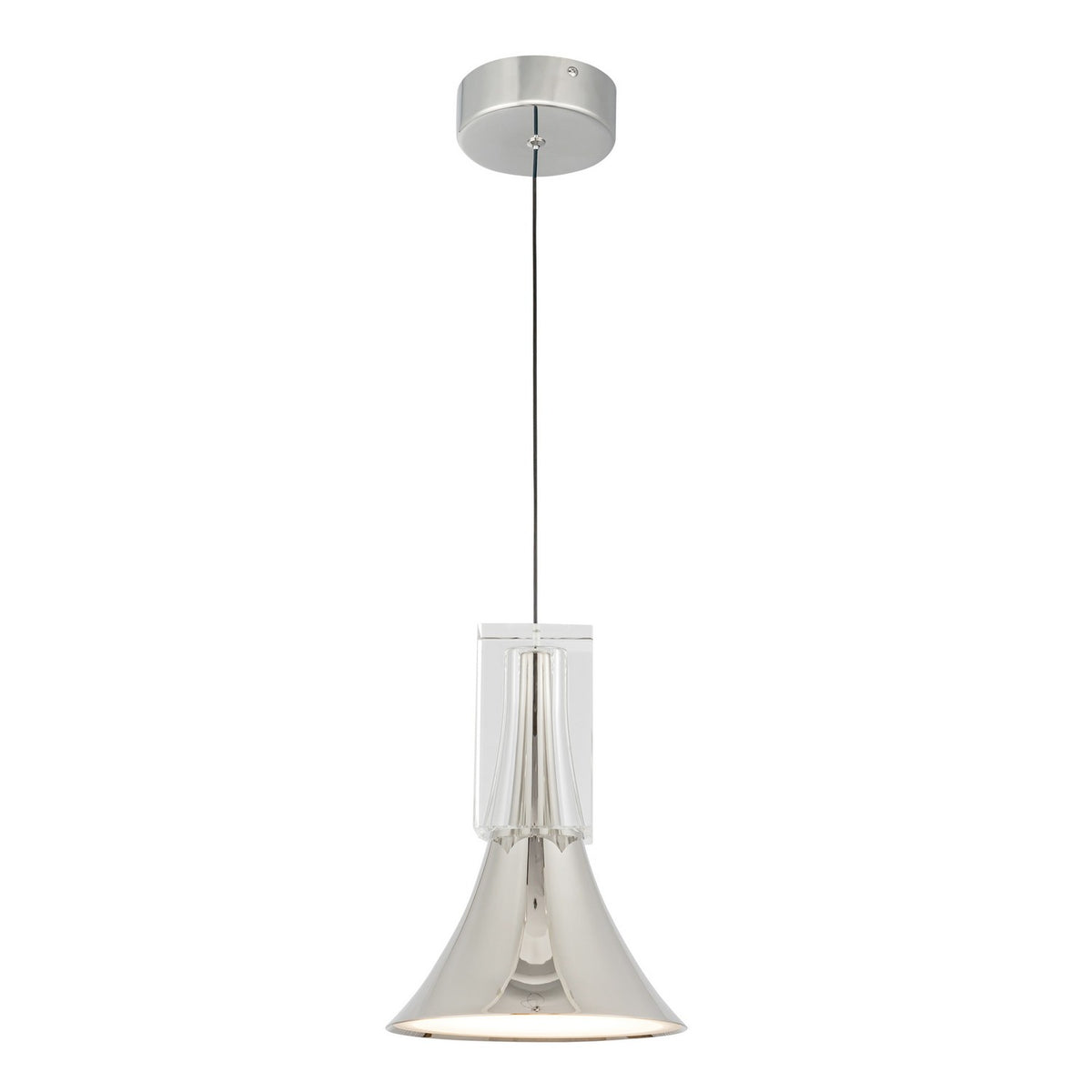 Mini-suspension Floe Nickel poli / Cristal transparent – vue 2