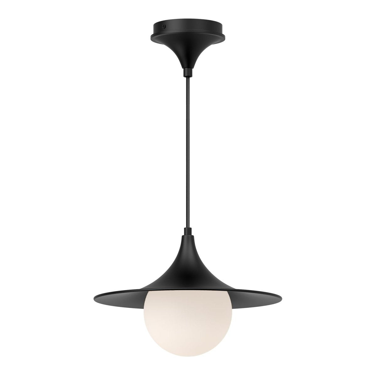 Suspension Fuji - Noir mat 12 1/2" by Alora Lighting | Luminaires & cie